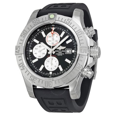 Breitling Avenger Automatic Black Dial Black Rubber Men's 